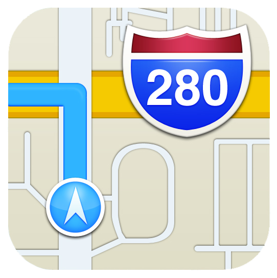 iPhone maps icon in iOS 6 is navigating from BJs Brewhouse | Chris Carey